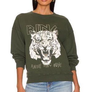 Anine Bing Tiger Sweatshirt green